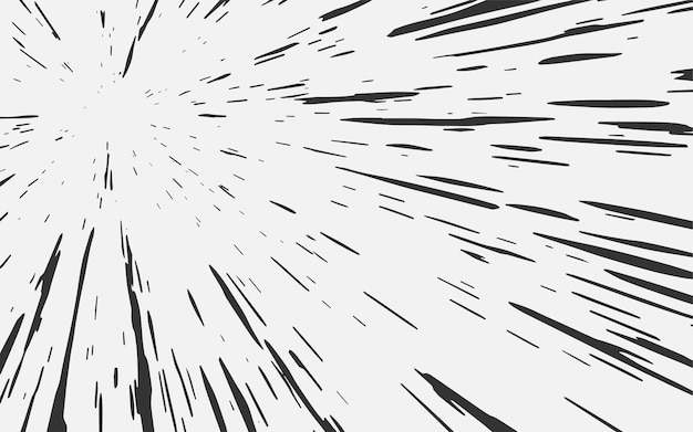 Radial lines comic Comic explosion. Action. Zoom Vector illustration