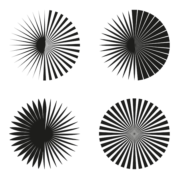 Radial radiating lines stripes abstract circular element Rays beams starburst sunburst element