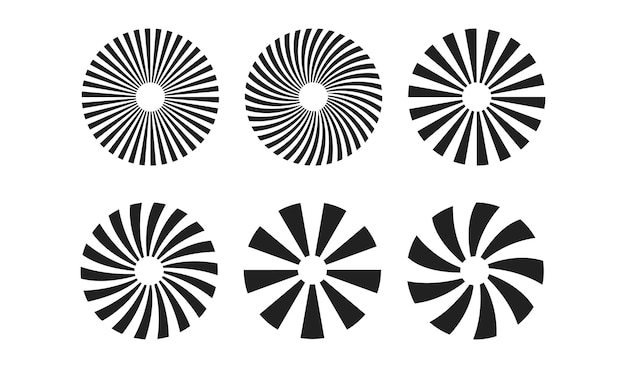 Radial sunburst or starburst element set Vector EPS 10