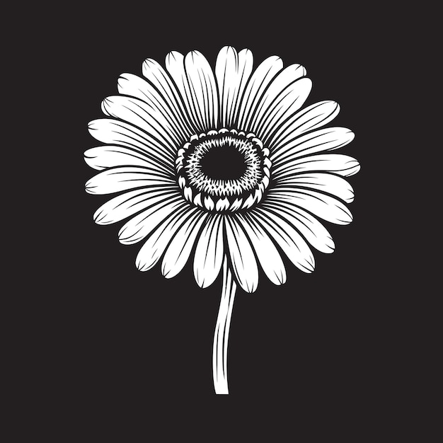 Vector radiant reverie gerbera daisy vector emblem petals paradise gerbera daisy icon design