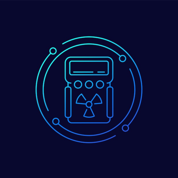 Radiation detector icon linear design