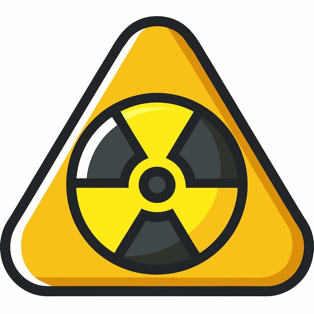 Vector radiation hazard sign warning label design