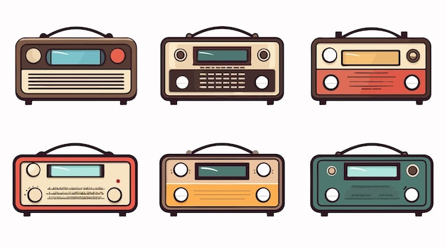 Radio Icon Vector Cartoon Illustration