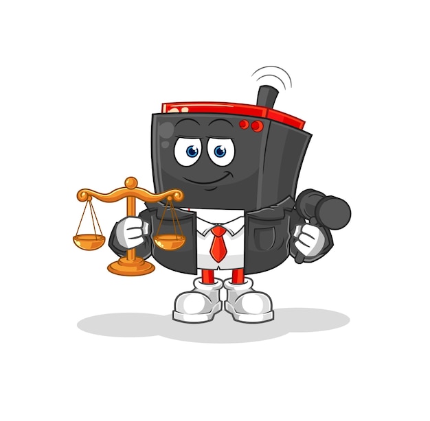 Radio lawyer cartoon cartoon mascot vector