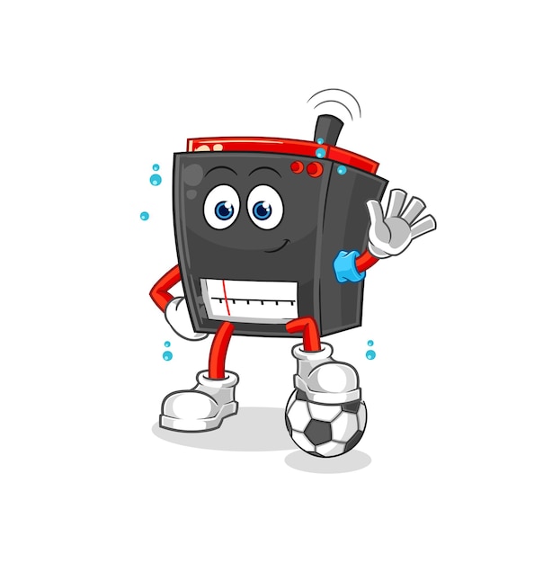 Radio playing soccer illustration character vector