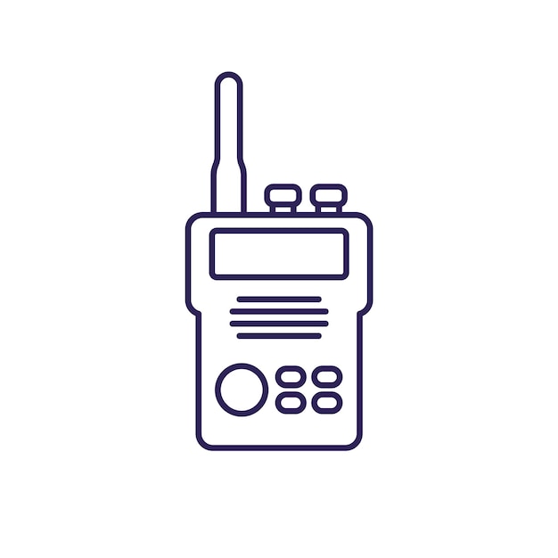 Radio set portable transceiver line icon