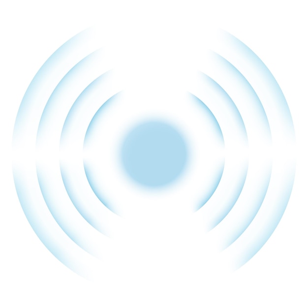 Radio signal spot with blue concentric sound circles