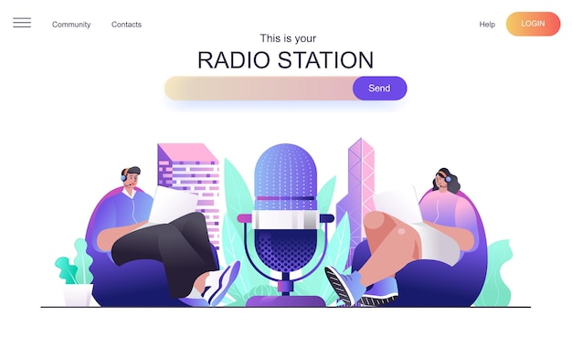 Radio station web concept for landing page