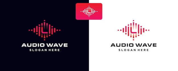 Vector radio wave icons simple sound wave and initial letter i logo