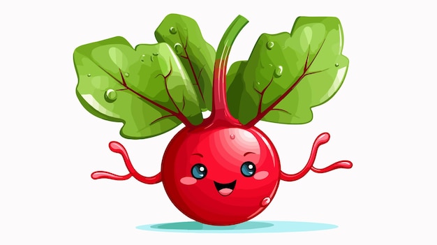 a radish with a face on its head and a smile