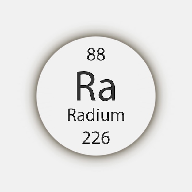 Radium symbol Chemical element of the periodic table Vector illustration