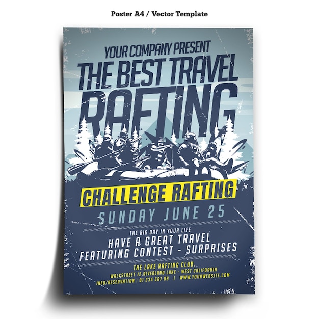 Rafting Challenge Poster Template