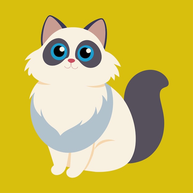 ragdoll cat cartoon animal illustration