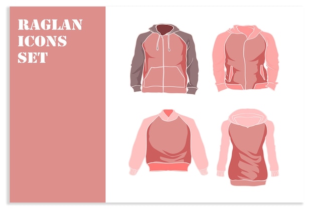 Vector raglan icons set