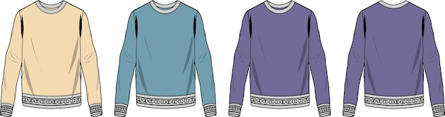 Raglan long sleeve t-shirt vector template illustration