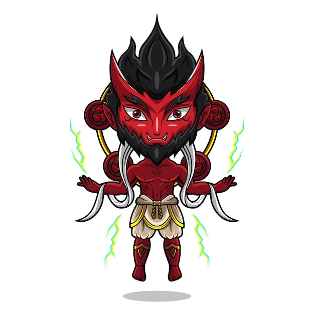 Raijin chibi mascot logo design