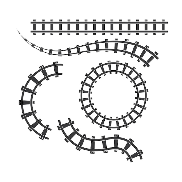 Vector rail way track vector illustration design template