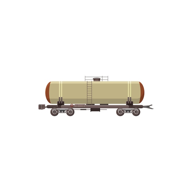 Railroad tank icon in cartoon style on a white background