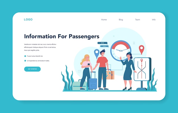 Railway conductor web banner or landing page