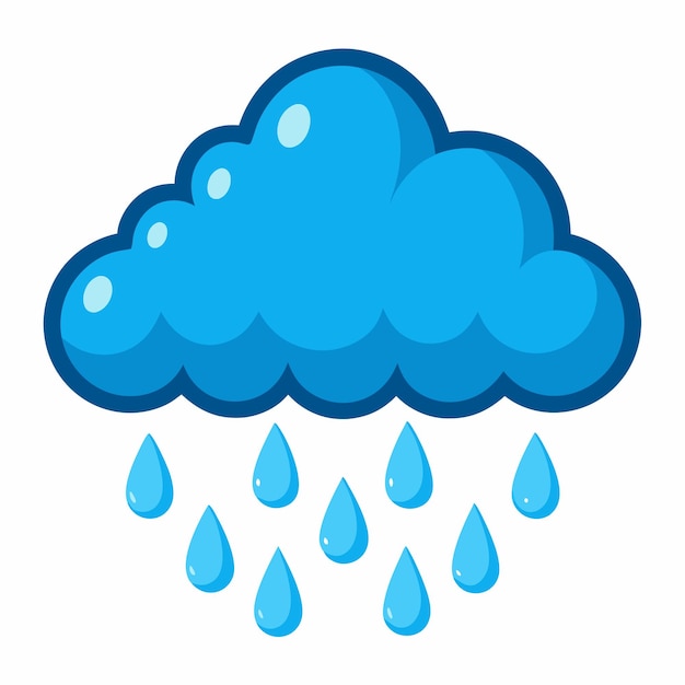 Vector rain clipart cartoon illustration drawing