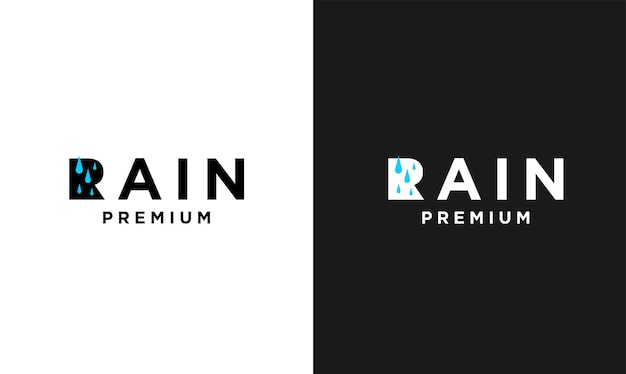 Rain Letter R Logo Icon Design Modern Logo