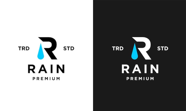 Rain Letter R Logo Icon Design Modern Logo