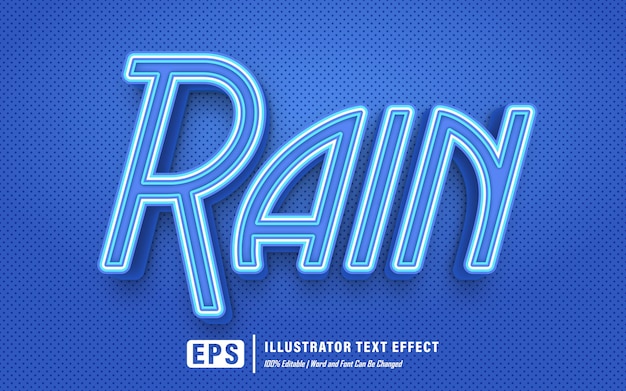 Rain text effect  - Editable text effect - word and font can be changed