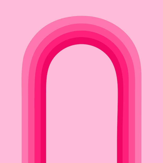 The rainbow arch is layered in pink tones