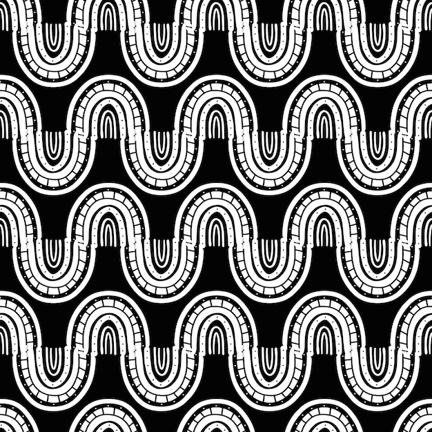 Rainbow black and white pattern White rainbow pattern Handdrawn vector illustration in a minimalistic Scandinavian style