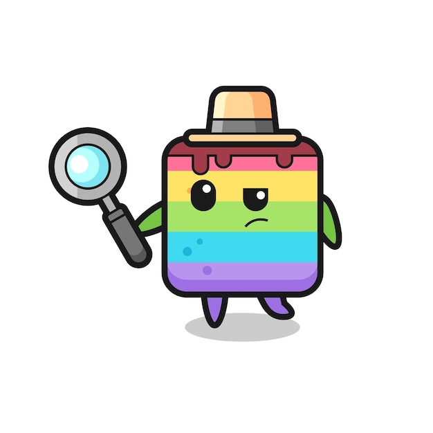 Rainbow cake detective character is analyzing a case