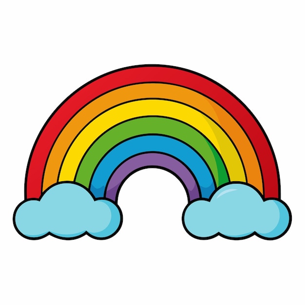 Rainbow clipart cartoon style vector illustration