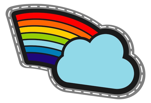 Rainbow cloud color patch Funny magic sticker