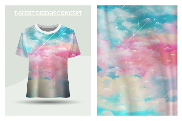 Rainbow cloud dress design concept