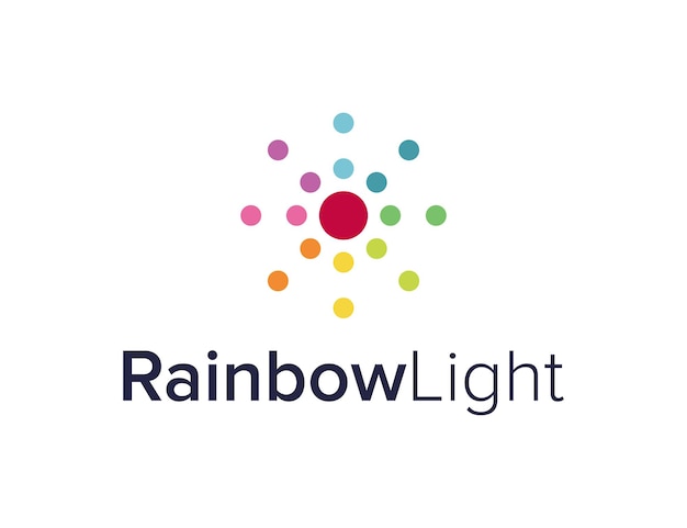 rainbow color light simple sleek creative geometric modern logo design