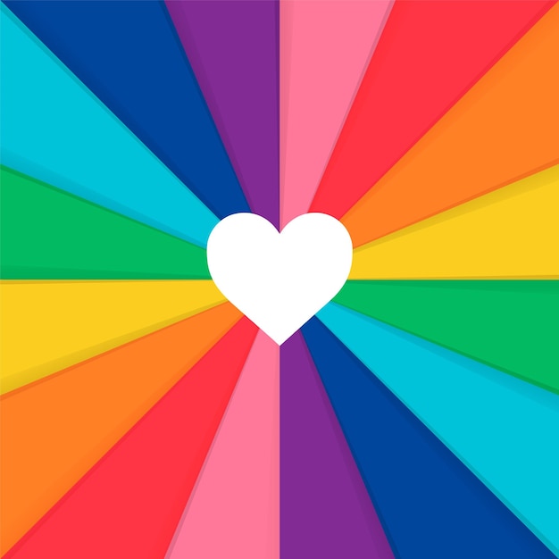 A rainbow colored background with a heart concept for pride month