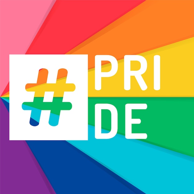 A rainbow colored background with the word pride for pride month