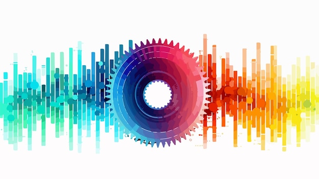 Vector rainbow colored gear icon for financial settings