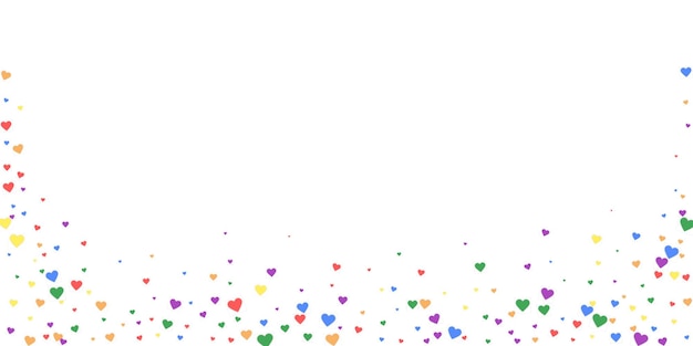 Rainbow colored scattered hearts LGBT valentine