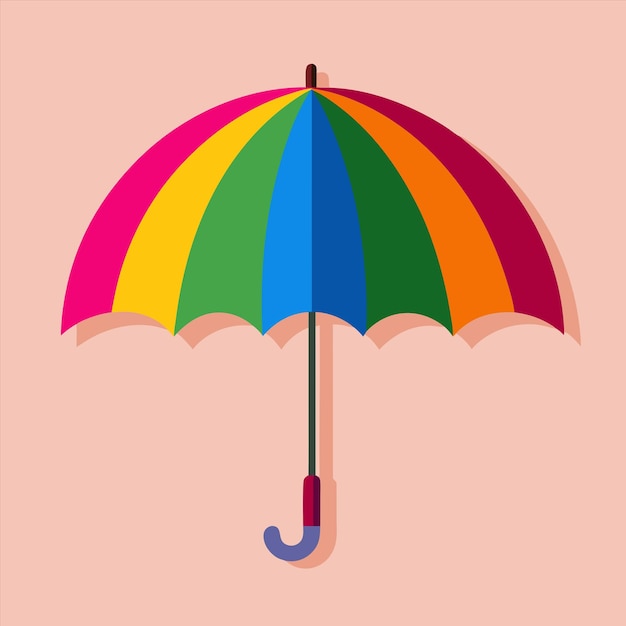 Vector a rainbow colored umbrella with a rainbow colored stripe