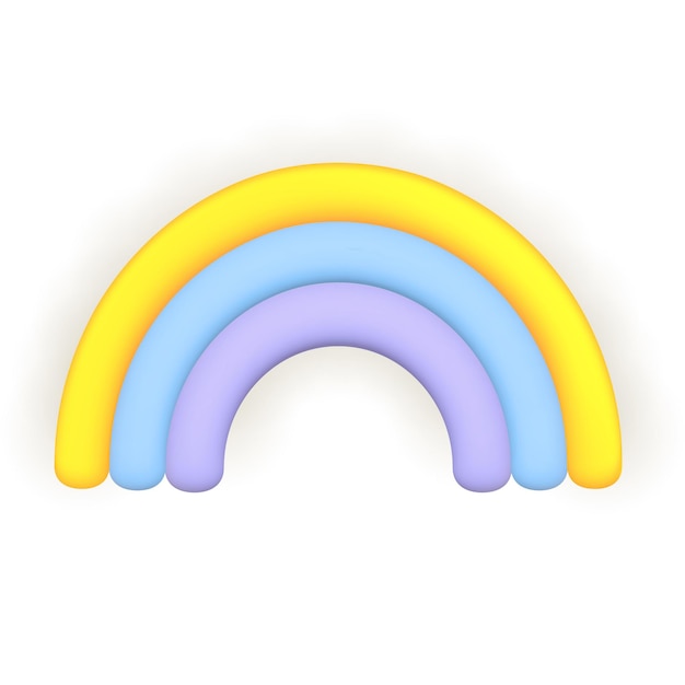 Rainbow Cute weather realistic icon 3d cartoon