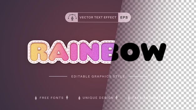 Rainbow  Editable Text Effect, Font Style