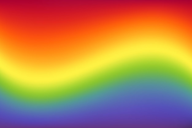 Rainbow fantasy background Holographic wavy illustration Bright multicolored sky Vector