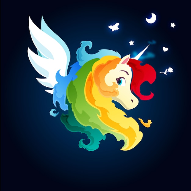 Rainbow Fire Magic Unicorn