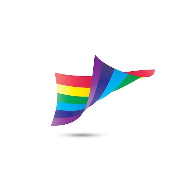  Rainbow Flag Logo Template Design