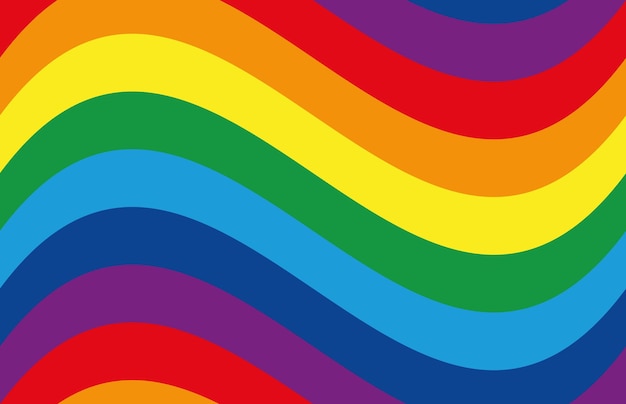 Rainbow flag seamless wavy background LGBT movement pattern