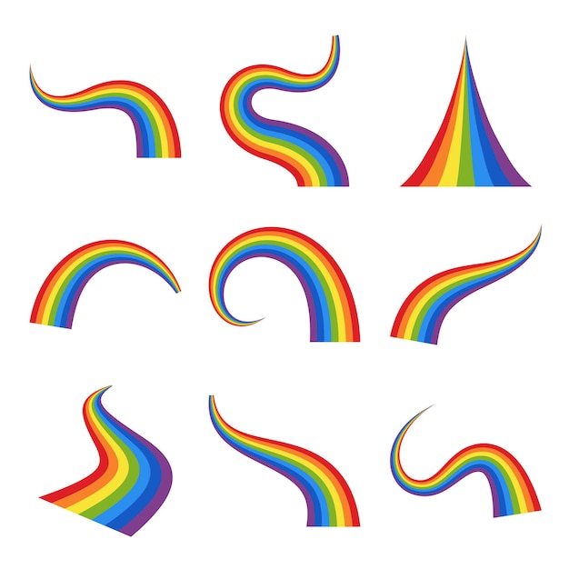 Rainbow in flat style isolated