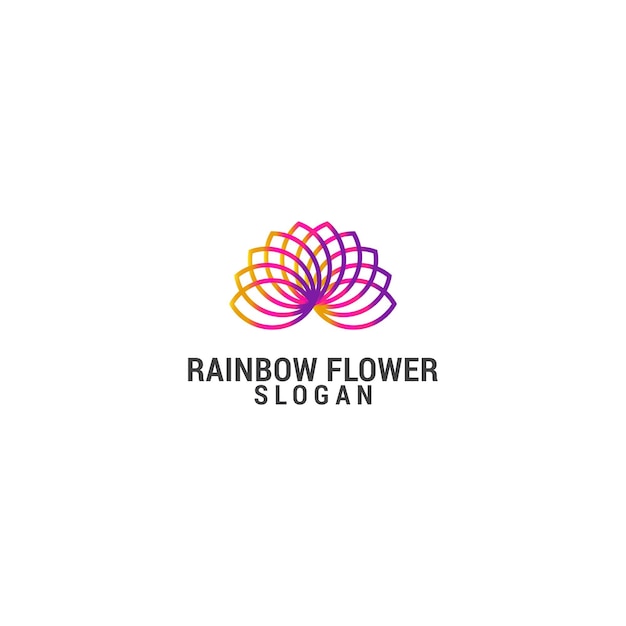 Rainbow flower logo icon design template luxury premium vector