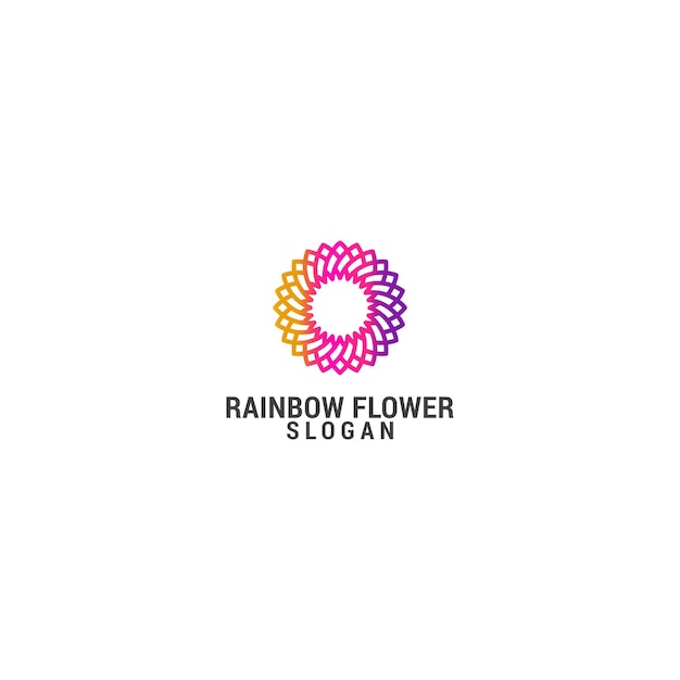 Rainbow flower logo icon design template luxury premium vector