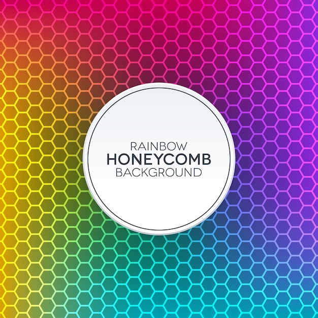 Rainbow gradient background with honeycomb texture