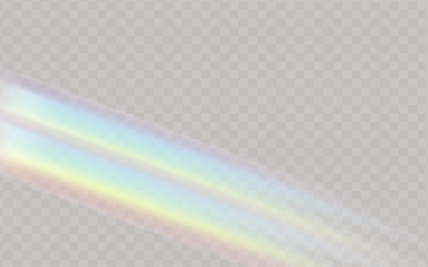 Rainbow highlights on a light background.Glare or reflection from water and glass.